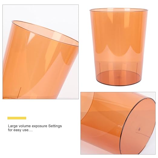 Modern Simple Orange Flower Bucket and Trash Can Medium Size Plastic Creative Storage Wastebasket for Home Office Bedroom Use
