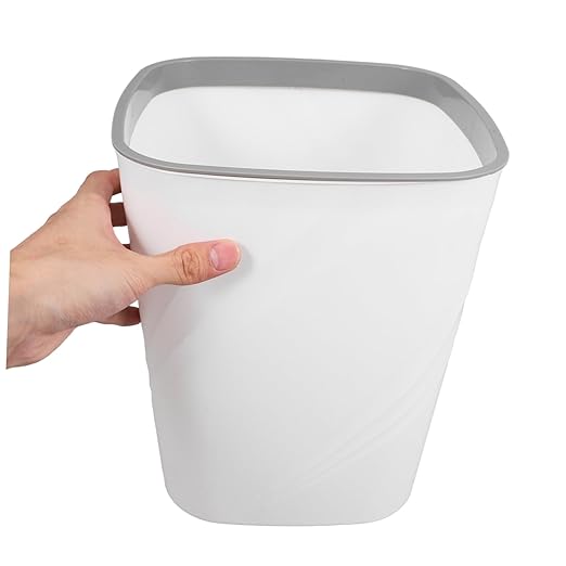 Veemoon Large Capacity White Plastic Trash Bin Lidless Wastebasket for Kitchen Bathroom Office and Home Design for Effortless Waste Disposal and Easy Maintenance