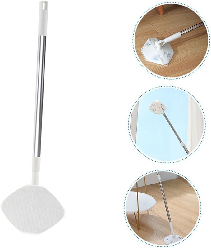 COHEALI Rotatable Floor Dust Mop with Washable Pads Triangular Dry Mop for Hardwood and Wall Cleaning Includes 1 Refillable Facial Towel Pack Household Cleaning Tool