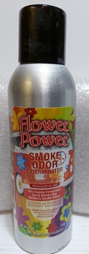 Smoke odor Exterminator Flower Power Includes Two 13 oz Jar Candles of Flower Power &amp one 7 oz Spray &amp Two Car Hangers All (5) Items in One Bundle.