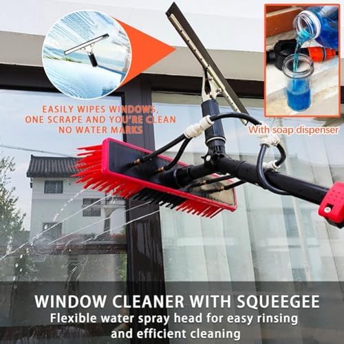 Glass Cleaning Brush Home Water Fed Telescopic Pole Kit Solar Panel Brush Rotating for Photovoltaic PanelExtendable Telescopic Brush 3.610.8M Window Cleaning Rod Ideal for Conservatory Roof