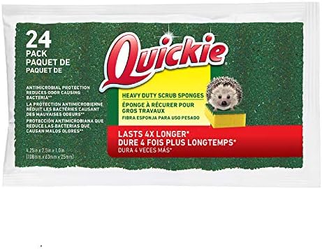 Quickie 2052201 Scrubbing Sponge 24-Pack Long Lasting Heavy Duty Kitchen and Bathroom Scrubbing Sponge
