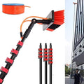 Glass Cleaning Brush Household Water Supply Telescopic Pole Kit Solar Panel Rotating Brush Solar Photovoltaic PanelsWater Fed Telescopic Brush 18-35.4FT Window Cleaning Pole Sol