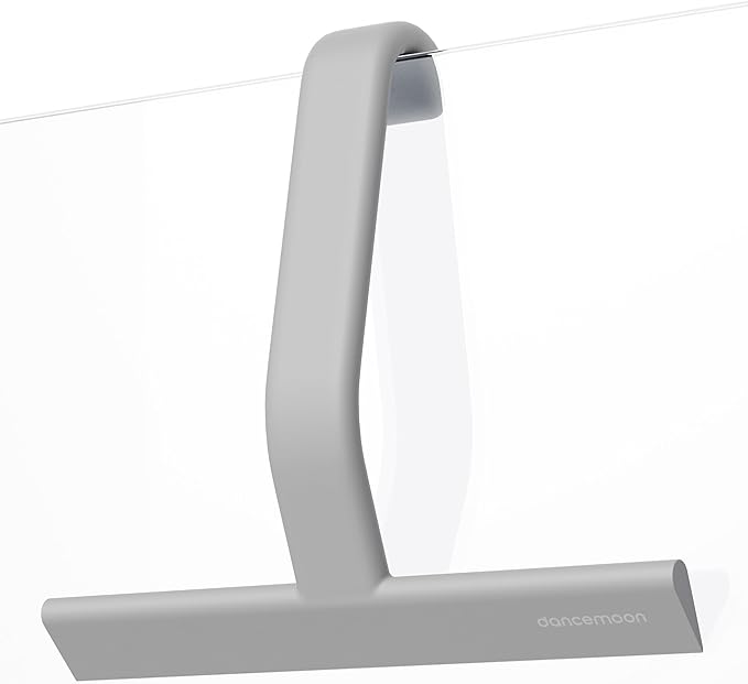 dancemoon JustHang Shower Squeegee for Glass Doors All-in-One Piece Silicone Squeegee with Built-in Hook for Bathroom Window Mirror Tile Wall Car Streak-Free Bathroom Cleaner Tool10 Inch Gray