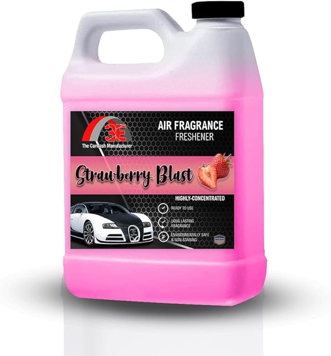 3E Car Air Freshener Concentrate – 64 oz – Professional Automotive Fragrance – Multiple Scents (Strawberry)