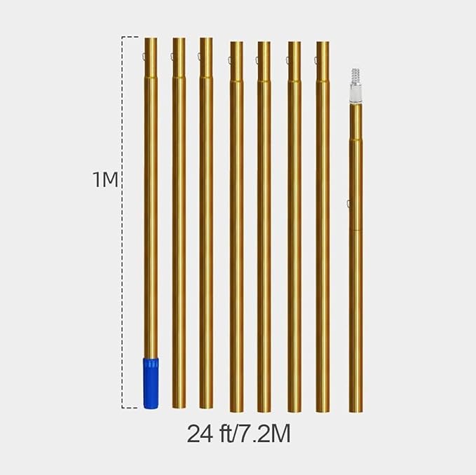 Window Cleaning Pole Outdoor Window Cleaning Pole Water Fed Telescopic Brush Water Fed Pole Kit with Hose Spray Cleaning Photovoltaic and Solar Panels Window Cleaner (Size : 7.2M/24Ft)
