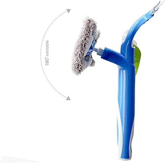 Glass Wiper- Sided Window Cleaning Silicone Squeegee Shower Screen Wash Washer Wipe Microfibre Pad Squeege