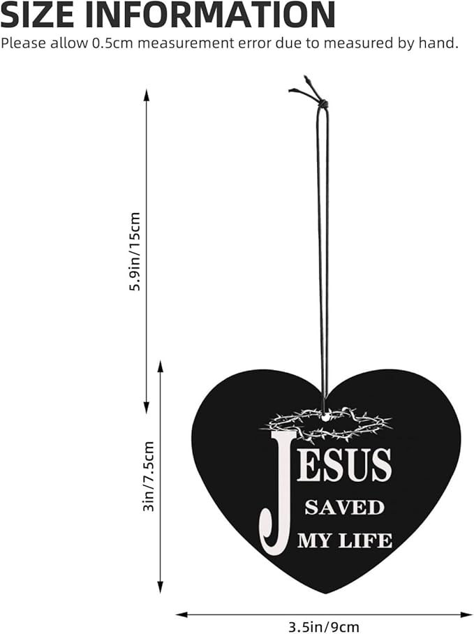 40 PCS Religious Jesus Christian Faith Cross Car Air Fresheners Cards Set Multi-Pack Scented Cards Long-Lasting Auto Fragrance Cards for Vehicle Home &amp Office Heart Shape