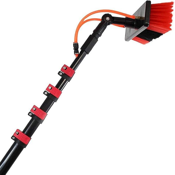 Window Cleaning Pole Window Clean Telescopic RodTruck Washing Brush with Pole Water Fed Pole for Window Cleaning Photovoltaic Panel CleaningSolar Panels Water Brush (Size : 7.2m/24ft) (7
