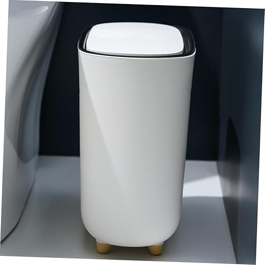 Zerodeko Plastic Bathroom Trash Can with Press Lid Multi Function Garbage Bin for Kitchen Living Room and Office Waste Basket for Indoor and Outdoor Use Capacity