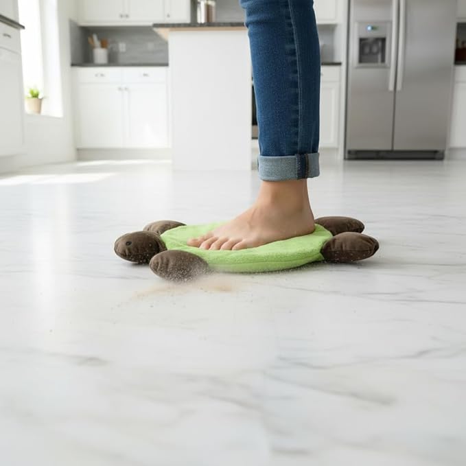 Floor Turtle Foot Mop Double-Sided Washable and Reusable Used for Floor Cleaning 11.81 in Green (2)