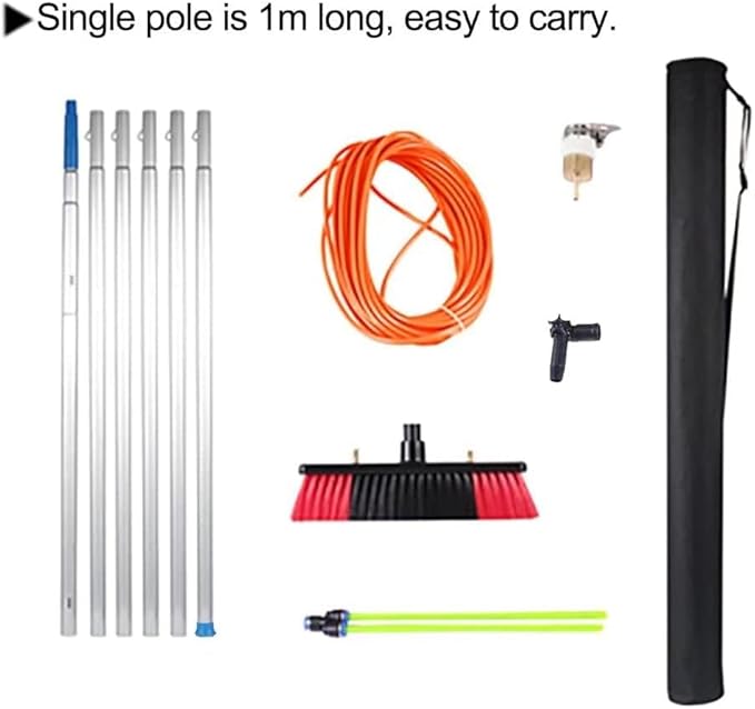 Glass Cleaning Brush Home Water Fed Telescopic Pole Kit Solar Panel Brush Rotating for Photovoltaic PanelWindow Cleaning Brush Equipment Window Cleaner Kit Water/Hose Fed PoleLong Handle