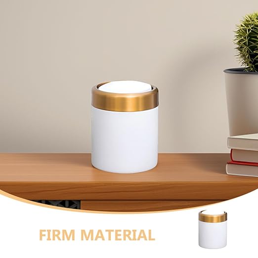Mini Stainless Steel Trash Can with Lid Small Countertop Wastebasket for Bathroom Bedroom Kitchen 304 Stainless Steel Round Dustbin Compact Desktop Garbage Bin