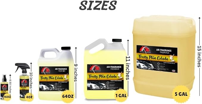 3E Car Air Freshener Concentrate – 64 oz – Professional Automotive Fragrance – Multiple Scents (Piña Colada)