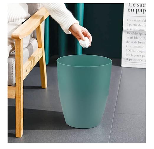 2 Gallon Small Trash CanOval Small Trash Bin Wastebasket for Bathroom Bedroom Kitchen Countertop Under Sink (2 Pack Blue+Green)