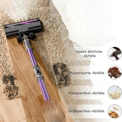 Cordless Vacuum Cleaner - 11000Pa Suction Power 45min Runtime Lightweight Handheld Design for Pet Hair &amp Carpets