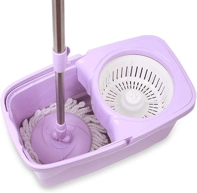 Mop Spin Mop Bucket Floor Cleaning System with Extended Adjustable Handle and 2 Microfiber Pads