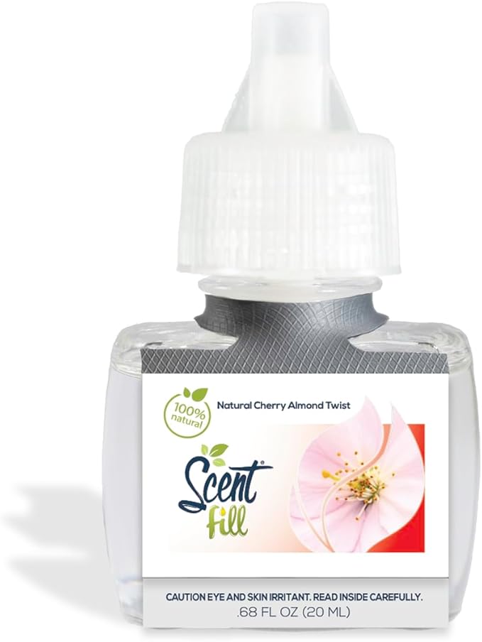 Scent Fill 100% Natural Cherry Almond Twist Plug in Air Freshener Scented Oil Refills 3 Refills
