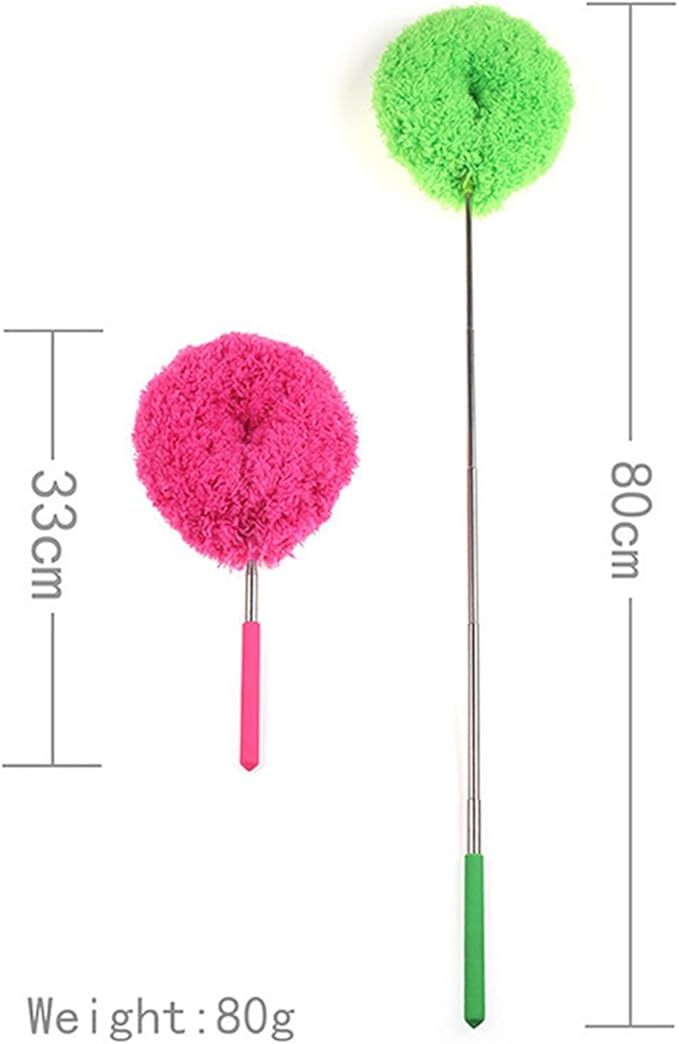 Microfiber Ceiling Fan Duster Extendable Long Handle Locking Dust Reusable Cleaning Brush Machine Washable Easy(Blue)