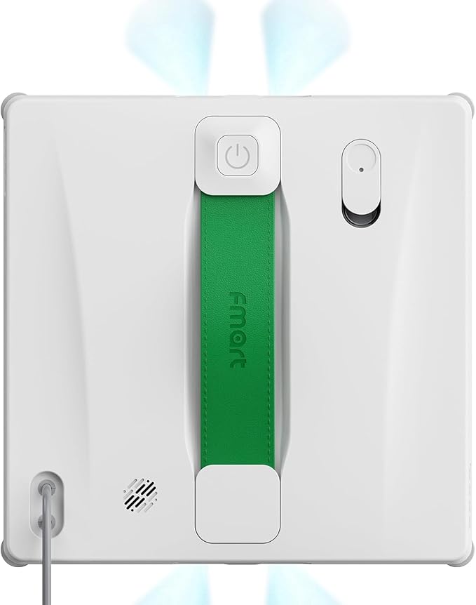 FMART W8 Mini Window Cleaning Robot 8000Pa Suction Ultra-Slim 2.36 in 4-Way Ultrasonic Spray Edge-Cleaning Route Smart Path Planning 9-Stage Safety App &amp Remote Control