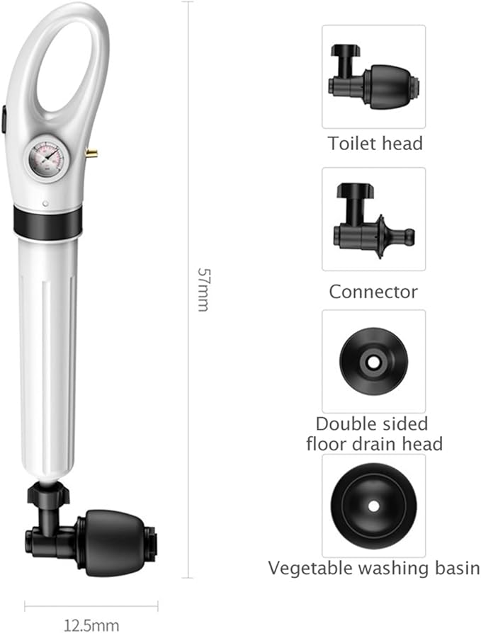 Pipe Toilet Plungers-Sewer Dredge Clogged Remover- Drain Blaster High Pressure Air Drain Cleaner Manual Pneumatic Dredge Tools