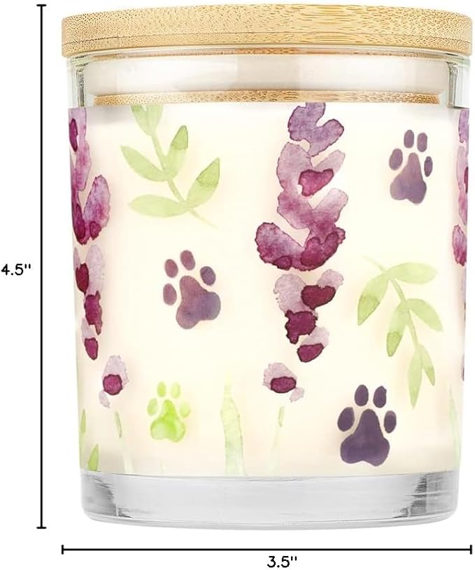 One Fur All Pet House Candle 2 Pack - Plant-Based/Soy - Clean Burning Scented Long Lasting Pet Odor Candle for Home - Fresh Citrus Lavender Green Tea