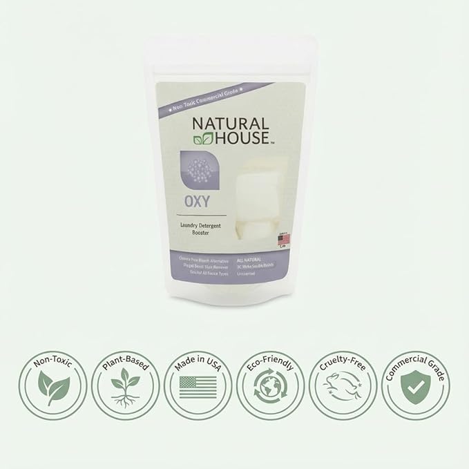 Natural House Oxy Boost - Probiotic Oxygen Whitener &amp Stain Remover Pods - Plant-Based - Color Safe - Fragrance Free - 120 Count