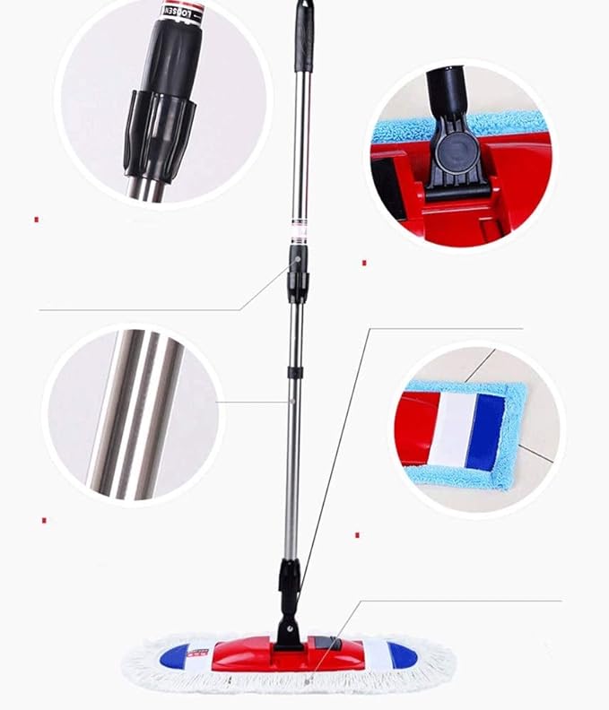 Mop - Professional Microfiber Hardwood Floor Mop Flat Mops with Pieces Reusable Washable Pads for Home and Office Wet or Dry Floor Cleaning