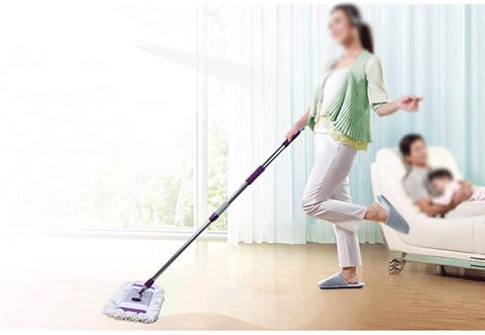 Mop - Microfiber Hardwood Floor Mop Stainless Steel Handle Reusable Flat Mop Pads