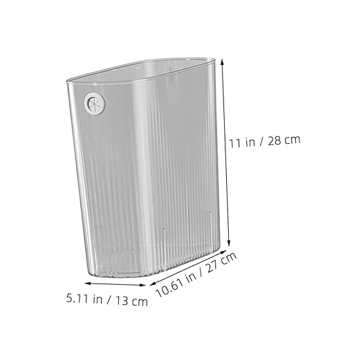 Lurrose Slim Trash Can for Narrow Spaces Design Versatile Bathroom Wastebasket for Bedroom Kitchen and Living Room Plastic Garbage Bin
