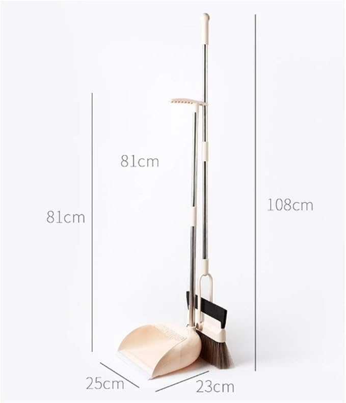 Dust Pan and Broom Cleans Combo Home Kitchen Room Office Lobby Floor Use Upright Stand up Dustpan Set