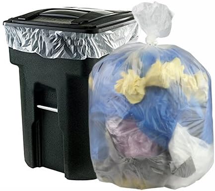 Pekky 18 Gallon Large Garbage Trash Bags Clear Yard Waste Bags 70 Counts