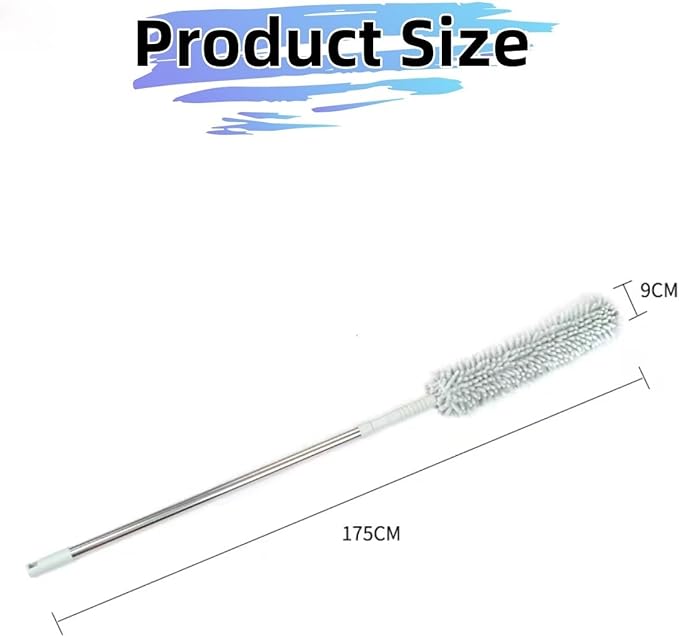Extendable Pole Microfiber DusterHand Washable Dusters with 2pcs Replaceable HeadHousehold Sweeping Cleaning Dusting for Cleaning Car Window Furniture OfficeCeiling Fan ﻿(Brown)