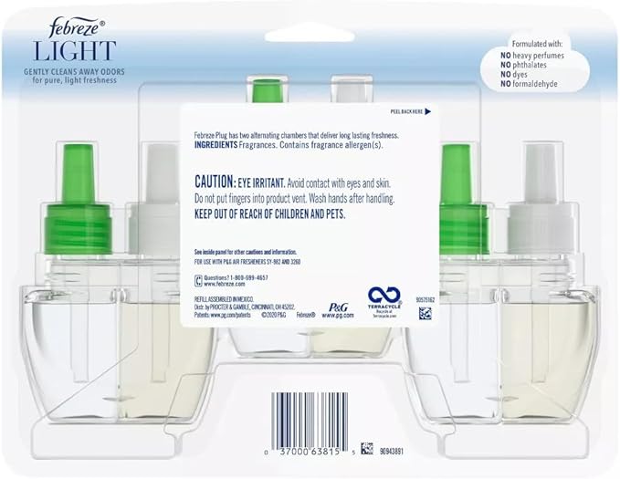 Febreze LIGHT Fade Defy Plug Air Freshener - Bamboo - (3) of 0.87 fl oz Refills