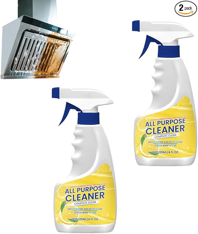 Clean Up Kitchen Oil Stains Spray Kitchen Heavy Oil Cleaner Spray Multi Purpose Degreaser Cleaner Spray Removes Grease Grime And Stains On Microwave Oven Stove Top Heavy Duty for Kitchen (2Pcs)