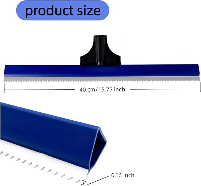 16in Epoxy Squeegee Teeth Notched Squeegee for Self Leveling Cement Urethane Epoxy Lightweight Professional Epoxy Tool for Garage Floors Driveways