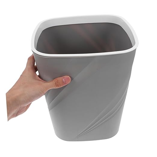 TEHAUX Large Capacity Trash Can Press Type Lid 13 Gallon Plastic Garbage Container for Kitchen Bathroom Office Slim Wastebasket Sink and Desktop Use