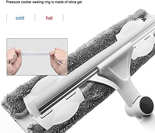 Rotating Glass Cleaning Mop Telescopic High Rise Window Cleaner Silicone Scraper Long Handle Fiber Scrubber