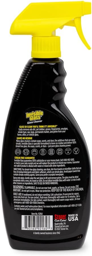 Invisible Glass 92164-3PK Premium Glass Cleaner Spray for Car Windshields and Windows Automotive and Home Window Cleaner Streak-Free Ammonia-Free Tint-Safe – 22 fl oz (Pack of 3)