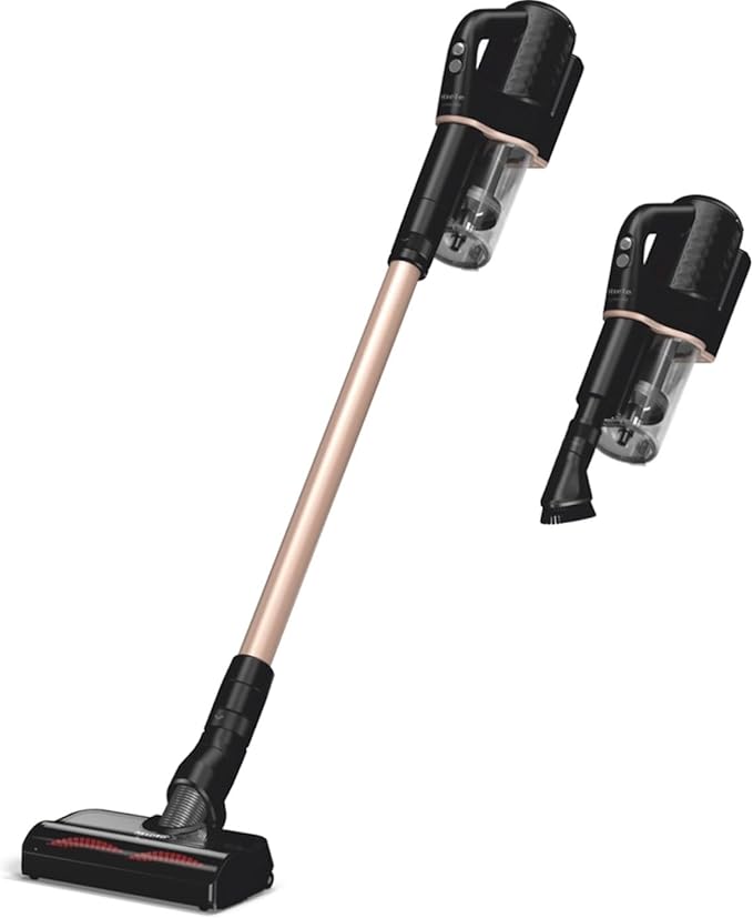 Miele Duoflex Total Care Vacuum Cleaner Cordless and Bagless Multi-Use Multi-Floor Flexible Stick Vacuum with 4 Attachable Brushes and Accessories in Obsidian Black / Rose Gold