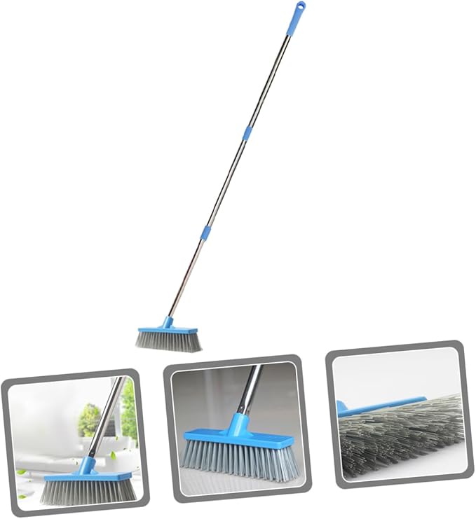 Long Handle Stiff Bristle Floor Scrubbing Brush for Bathroom Kitchen and Outdoor Cleaning Grout Tiles and Hard Surfaces