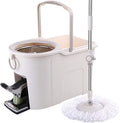 Microfiber Mop Floor Cleaning System with 360° Rotating Head Washable Pads Stainless Steel Rod &amp Plastic Bucket for Hardwood Tile Laminate