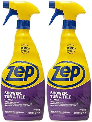 Zep Shower Tub and Tile Cleaner - 32 oz (Case of 12) - ZUSTT32PF - An Acidic Scrub Free Formula To Dissolve Many Common Water-Related Bathroom Stains
