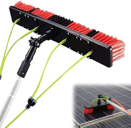 Glass Cleaning Brush Home Water Fed Telescopic Pole Kit Solar Panel Brush Rotating for Photovoltaic PanelWindow Cleaning Pole Water Fed Telescopic Brush Photovoltaic Panel Cleaning Tool 55