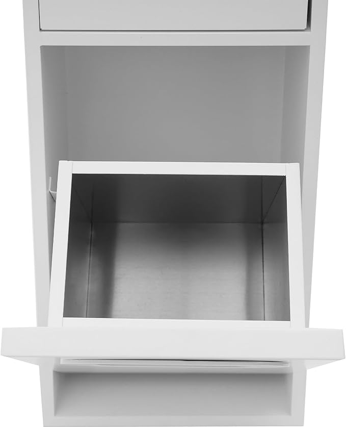 Recessed Bathroom Trash Can with Toilet Paper Holder Stainless Steel Hidden Tilt Out Trash Can Cabinet Modern in-Wall Niche for Bathroom Bedroom Office