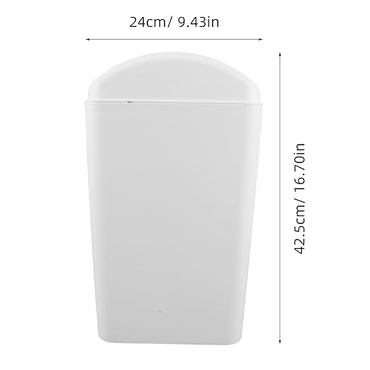 Alipis Plastic Trash Can with Swing Lid Space-Saving Slim Garbage Bin Bathroom Waste Basket Recycling Bin for Kitchen Bathroom Bedroom
