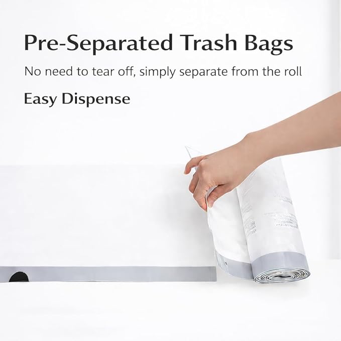 10 Gallon Drawstring Trash Bags 100 Count 1 Mil Extra Strong White Medium Garbage Bags Unscented Trash Liners for 30L-40L (8-10 Gal) Cans for Household use