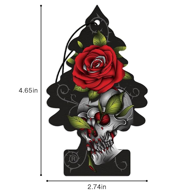 LITTLE TREES Car Air Freshener | Hanging Tree Provides Long Lasting Scent for Auto and Home | 24 Air Fresheners |Rose Thorn