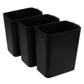 4.5 Gallon Small Plastic Waste Basket Black Open Top Garbage Can 3 Packs