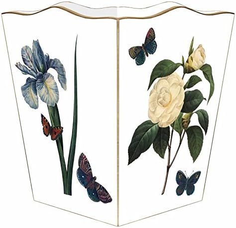 Marye-Kelley WB2 - White-Floral 2 Wastepaper Basket
